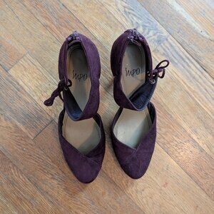 Impo suede deep purple / burgundy heel